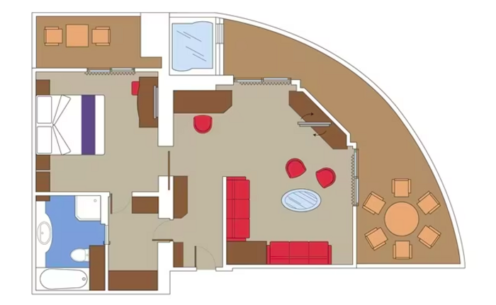 MSC Cruises MSC Bellissima MSC Yacht Club Royal Suite Floorplan.png